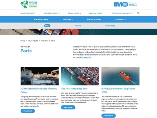 IAPH supports IMO on the launch of a new Future Fuels and Technology portal cover